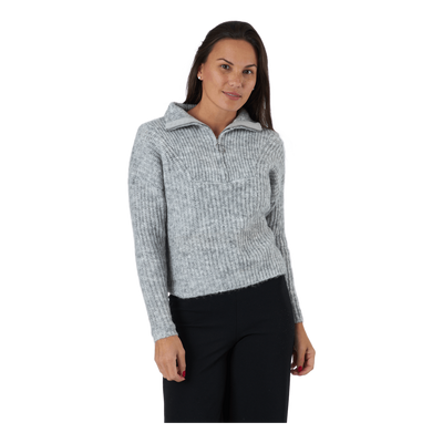 Onlemily Life L/s Zip Pullover Light Grey Melange