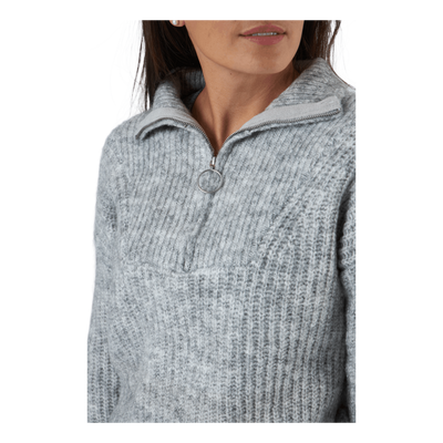 Onlemily Life L/s Zip Pullover Light Grey Melange