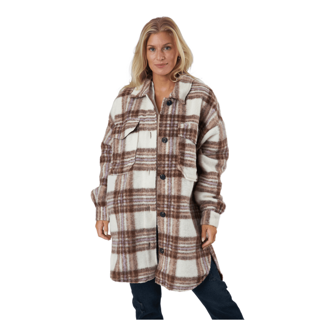 Onlrosa Long Shacket Cc Otw Apple Butter
