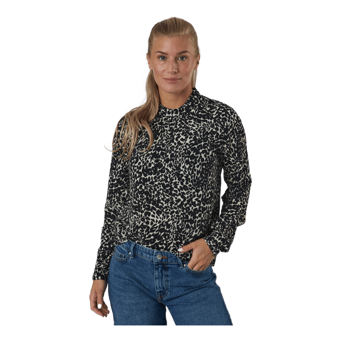 Onlnew Mallory  L/s Blouse Aop Whitecap Gray