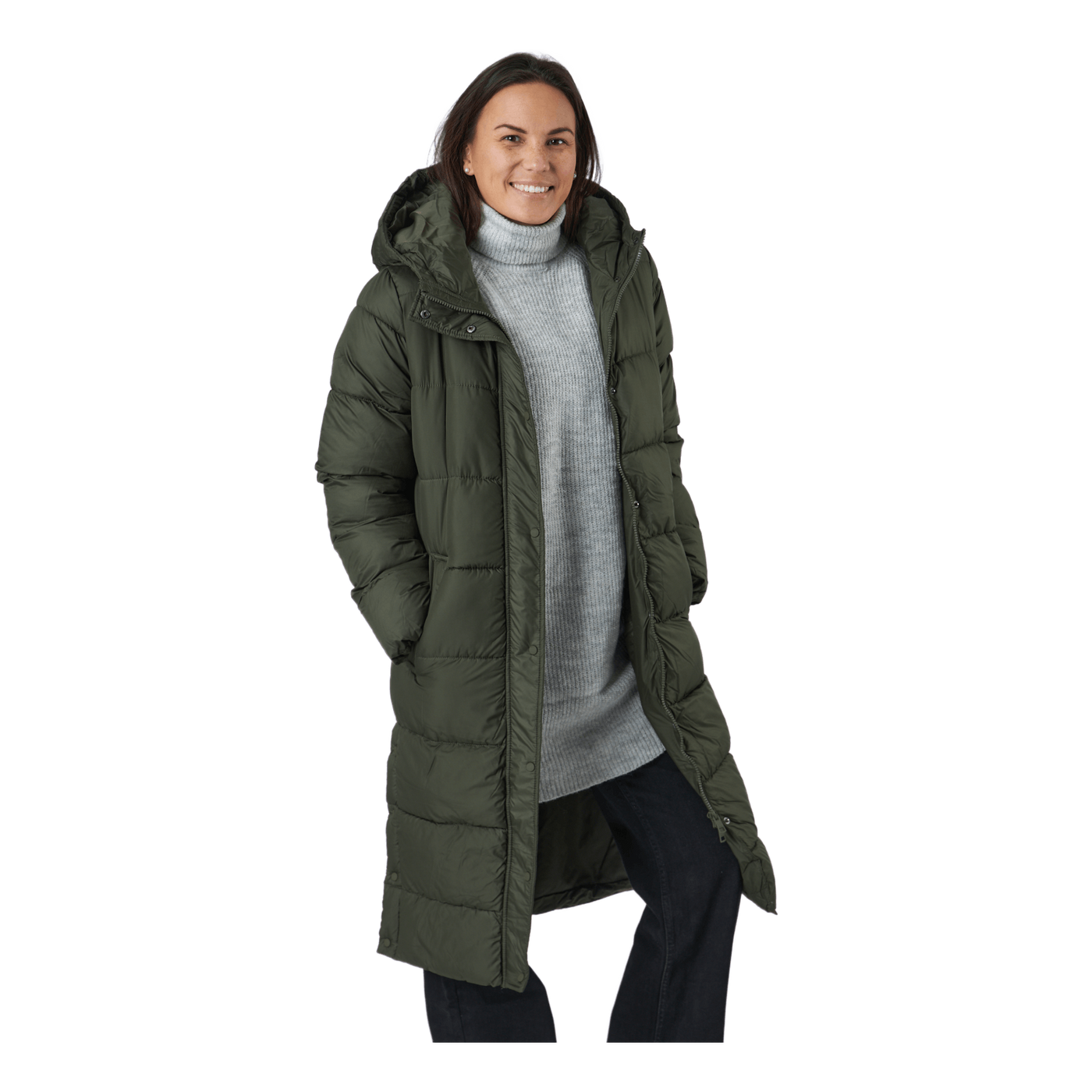 Onlcammie Long Quilted Coat Ot Forest Night