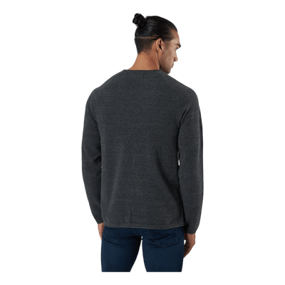 Jjehill Knit Crew Neck Dark Grey Melange