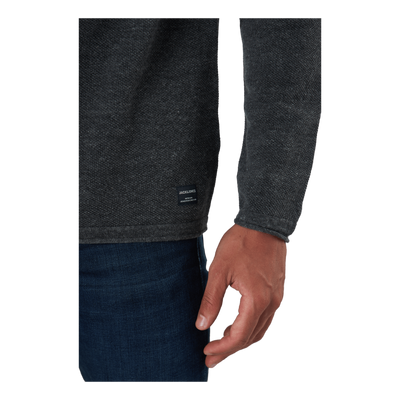 Jjehill Knit Crew Neck Dark Grey Melange