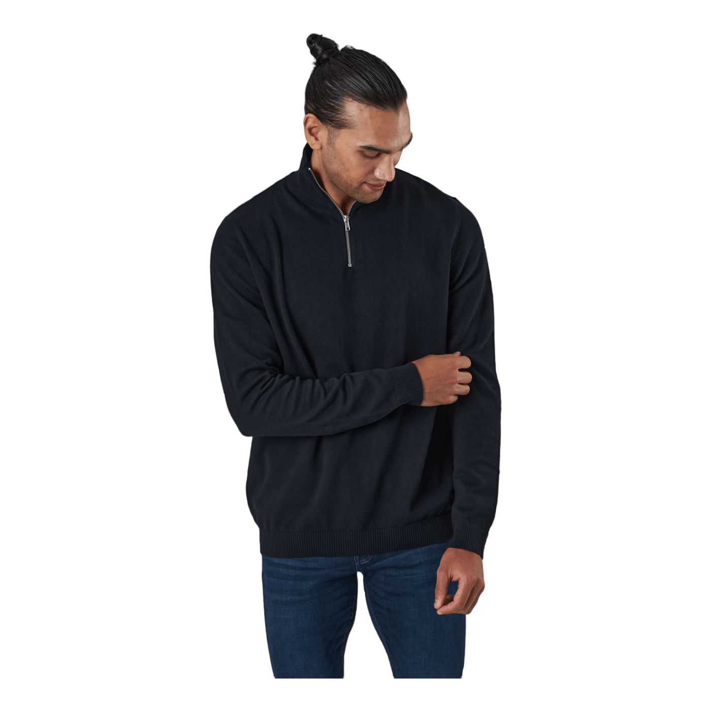Jjebasic Knit Half Zip Black