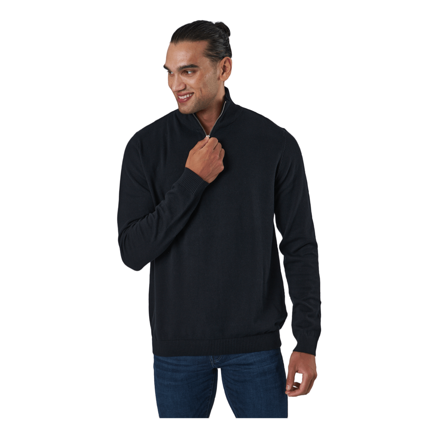 Jjebasic Knit Half Zip Black