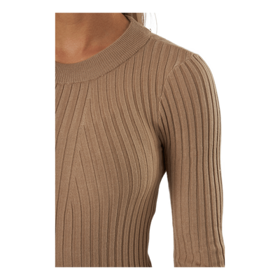 Pccrista Ls O-neck Knit  Bc Silver Mink