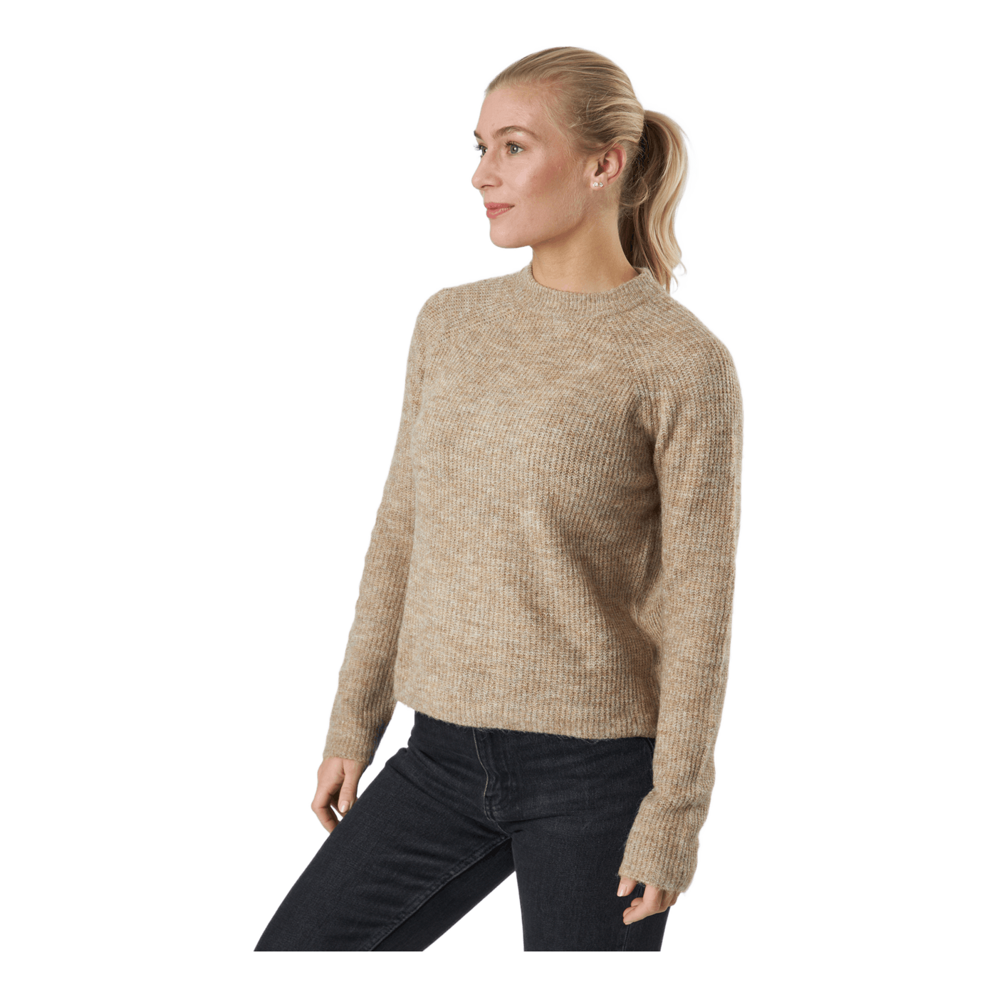 Pcellen Ls O-neck Knit  Bc Silver Mink