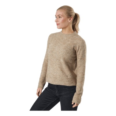 Pcellen Ls O-neck Knit  Bc Silver Mink