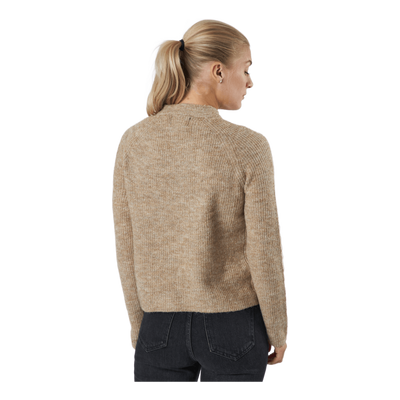 Pcellen Ls O-neck Knit  Bc Silver Mink