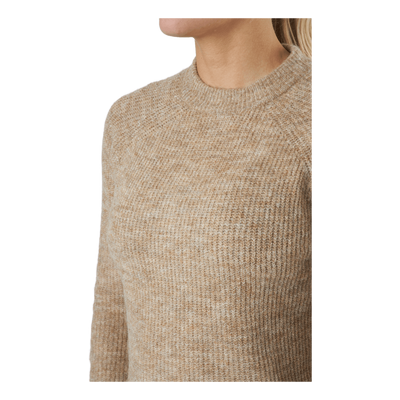 Pcellen Ls O-neck Knit  Bc Silver Mink