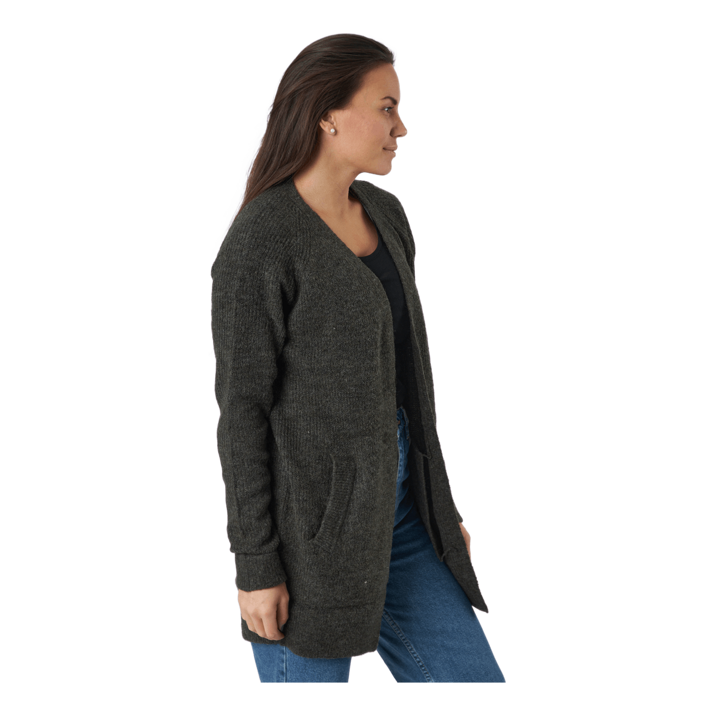 Pcellen Ls Long Knit Cardigan  Black Olive