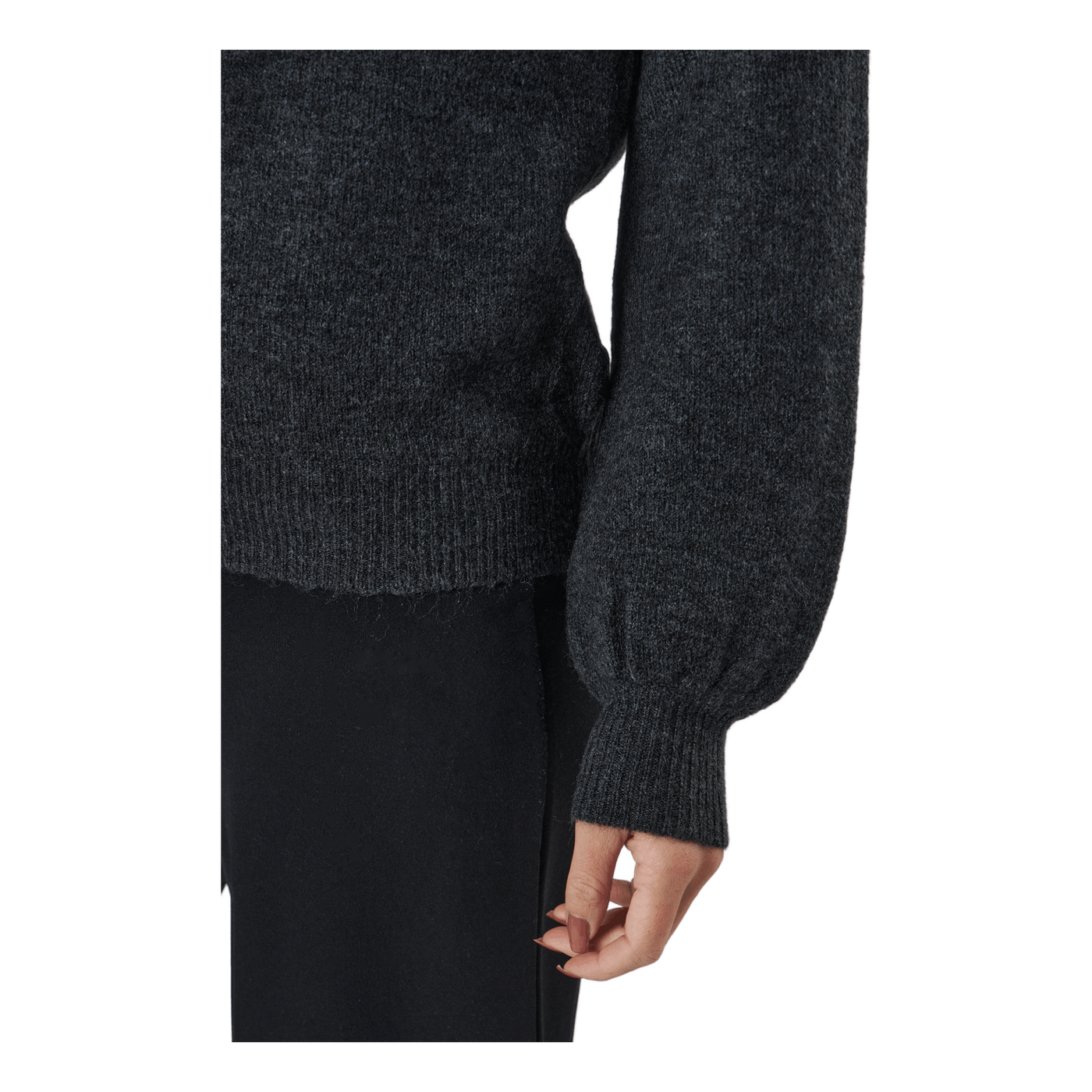 Pcperla Ls  Knit  Bc Dark Grey Melange