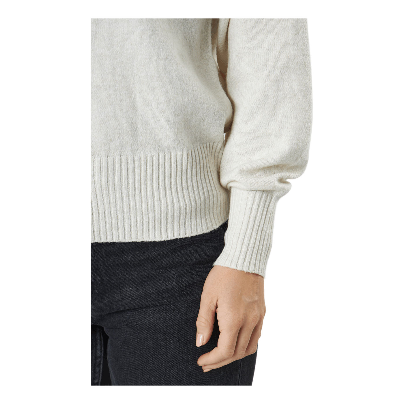 Pccava Ls High Neck Knit  Bc Birch