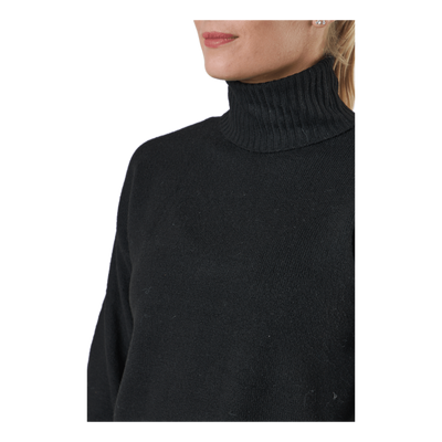 Pccava Ls High Neck Knit  Bc Black