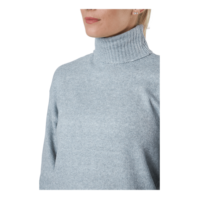 Pccava Ls High Neck Knit  Bc Light Grey Melange