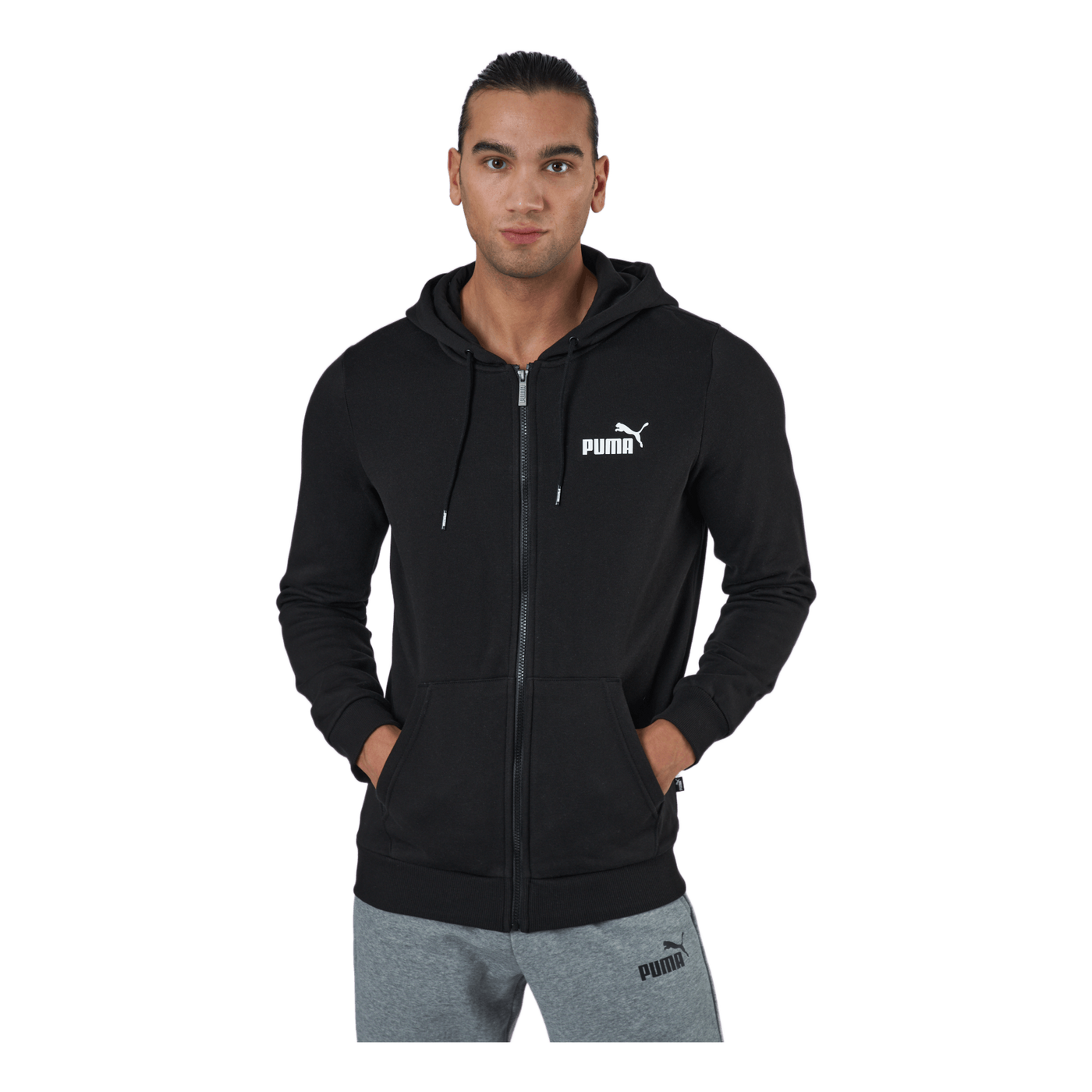 Ess Small Logo Fz Hoodie Fl Puma Black