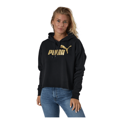 Ess+ Cropped Metallic Logo Hoo Puma Black-gold