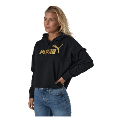 Ess+ Cropped Metallic Logo Hoo Puma Black-gold
