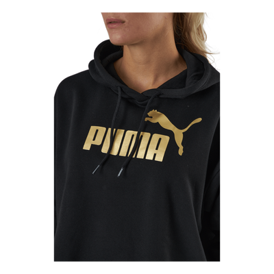 Ess+ Cropped Metallic Logo Hoo Puma Black-gold
