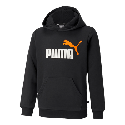 Ess+ 2 Col Big Logo Hoodie Fl  Puma Black-vibrant Orange