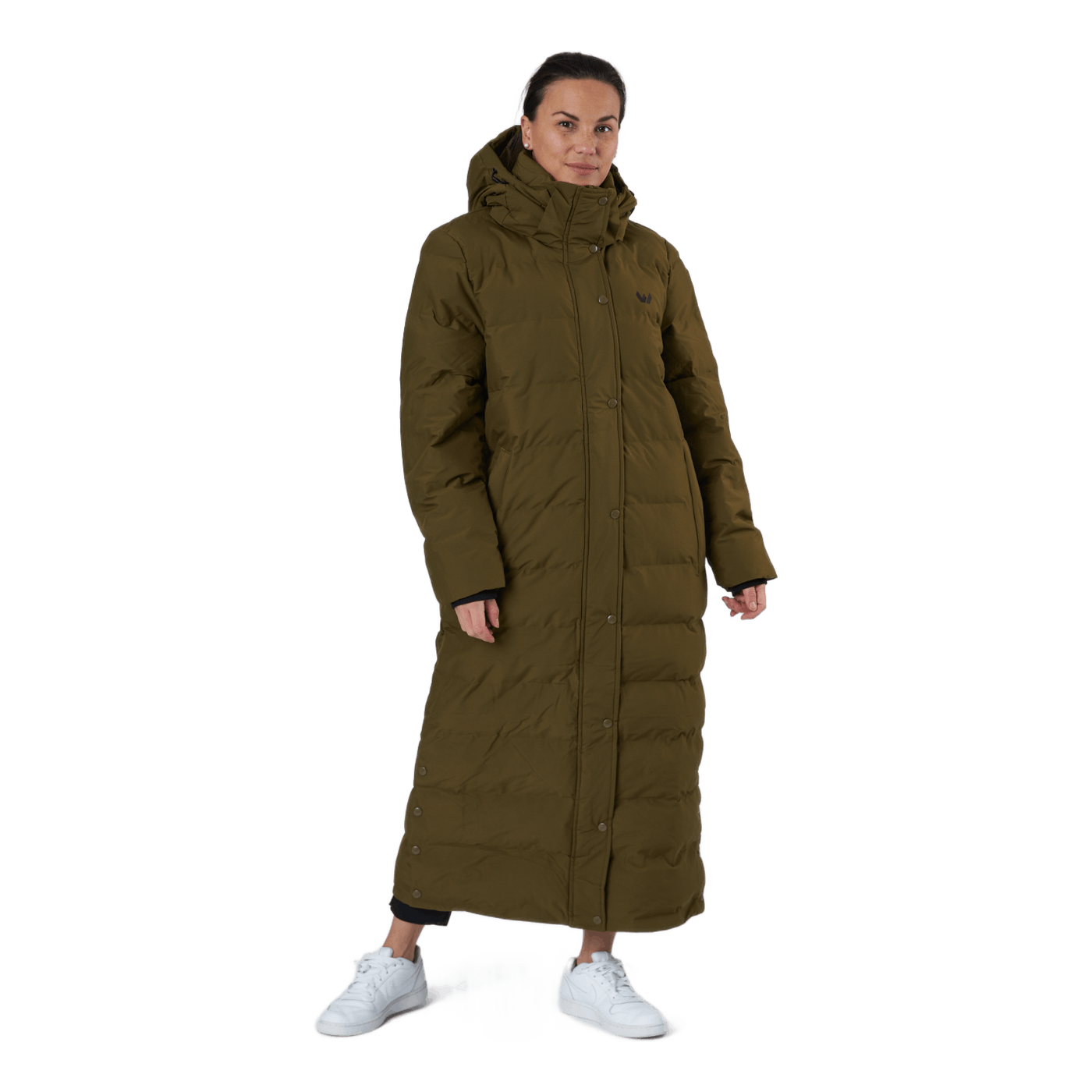 Joan W Long Puffer Jacket Dark Olive