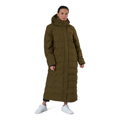 Joan W Long Puffer Jacket Dark Olive