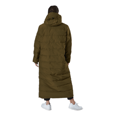 Joan W Long Puffer Jacket Dark Olive