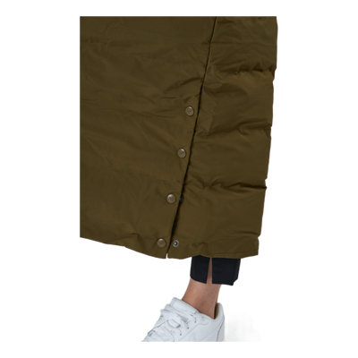 Joan W Long Puffer Jacket Dark Olive