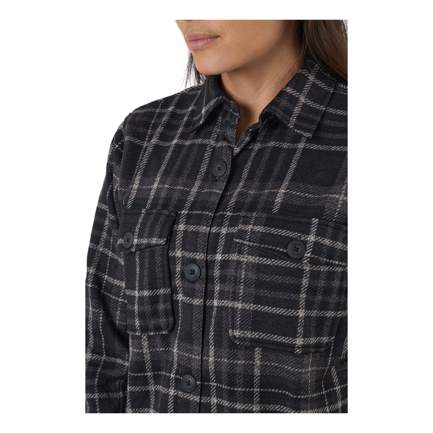 Milly W Checked Fleece Shirt Black