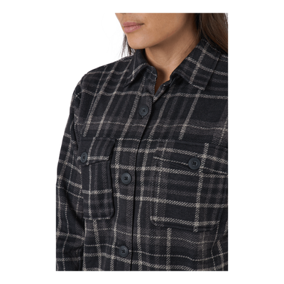 Milly W Checked Fleece Shirt Black