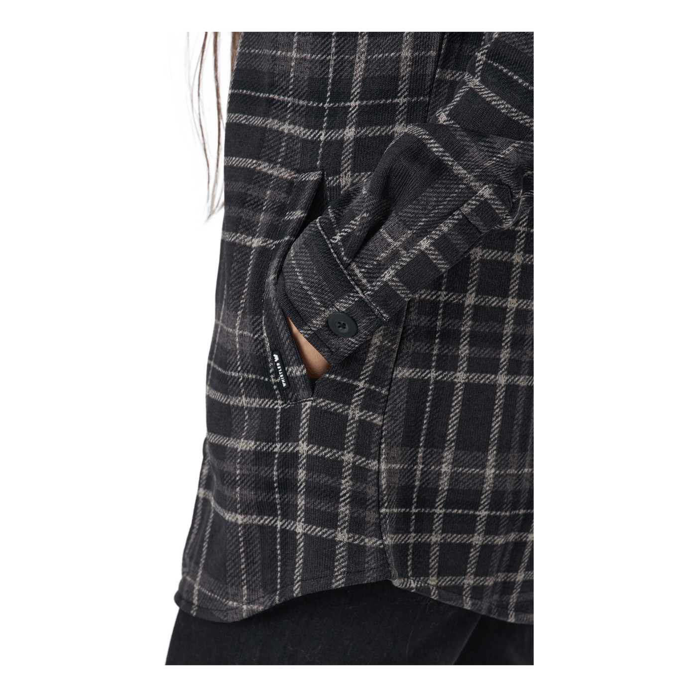 Milly W Checked Fleece Shirt Black