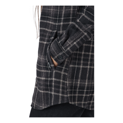 Milly W Checked Fleece Shirt Black