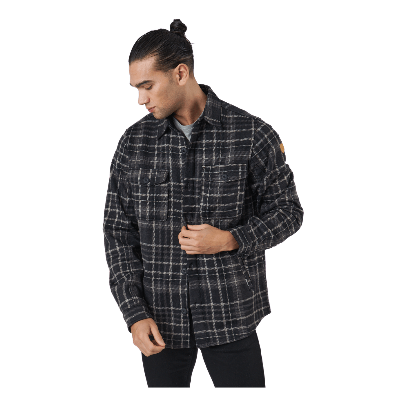 Dewey M Checked Fleece Shirt Black