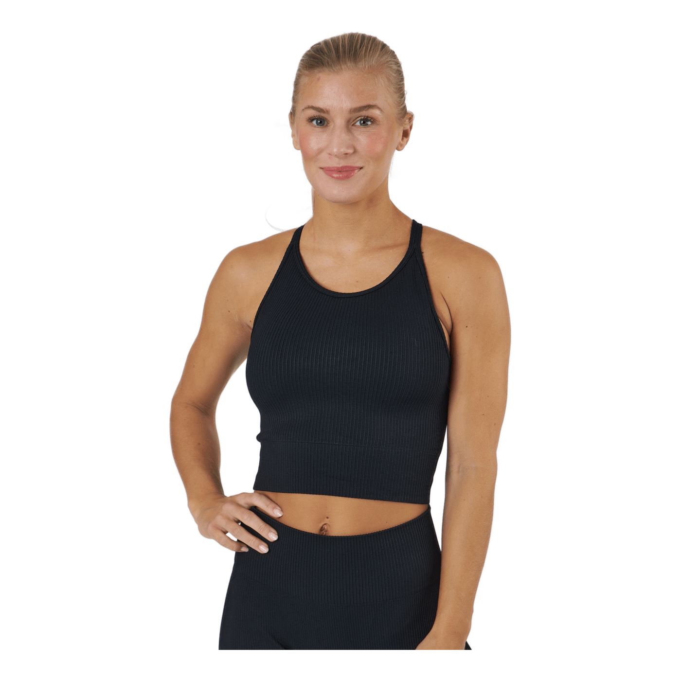 Janing W Rib Seamless Bra Black