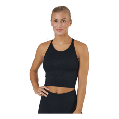 Janing W Rib Seamless Bra Black