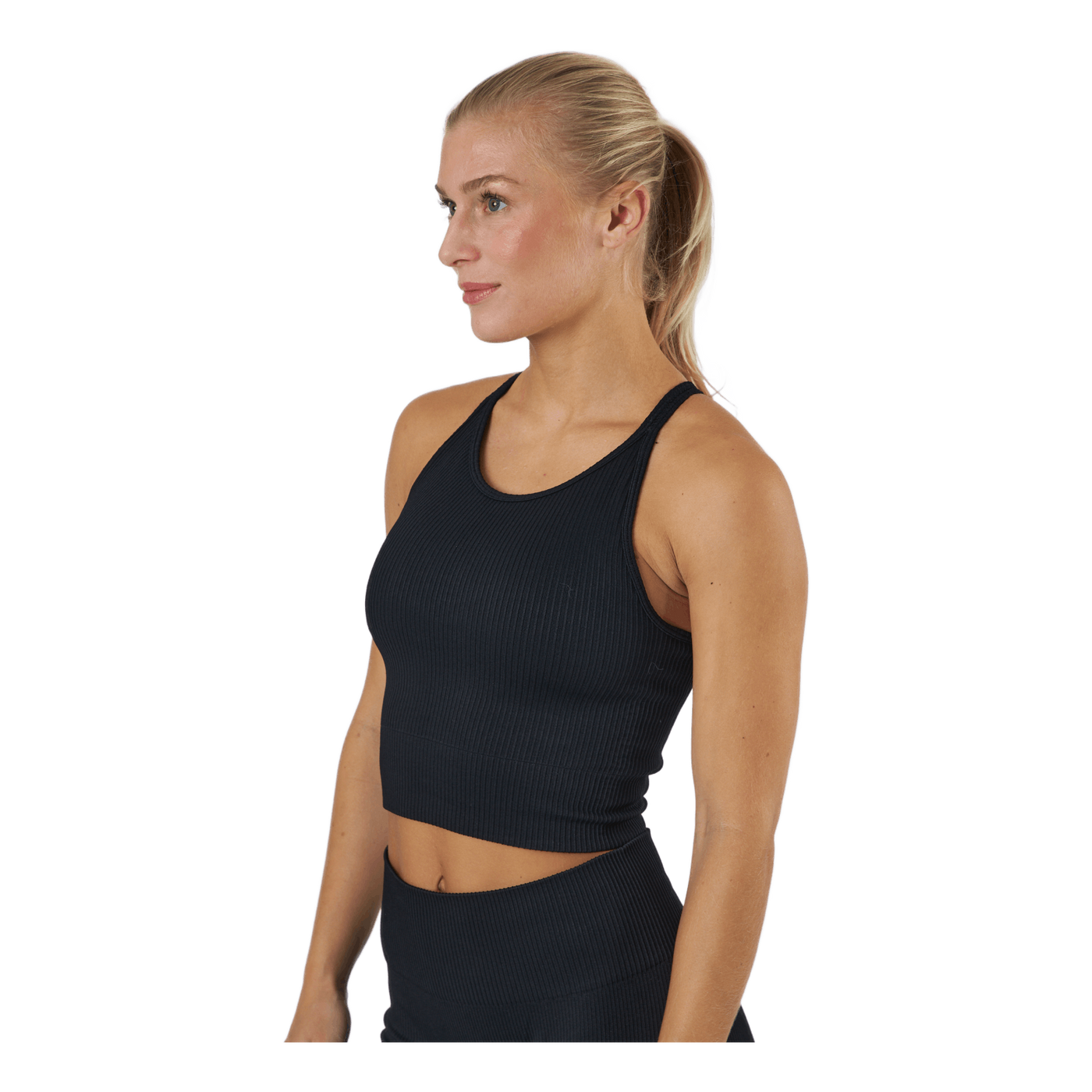 Janing W Rib Seamless Bra Black