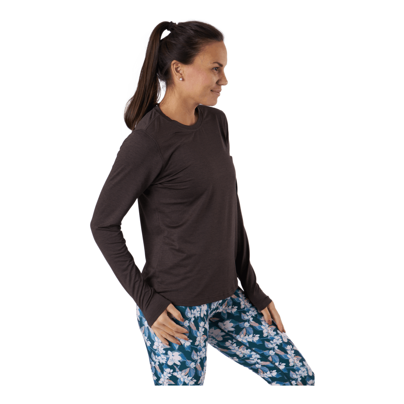 Maje W Melange L-s Tee Black Bean