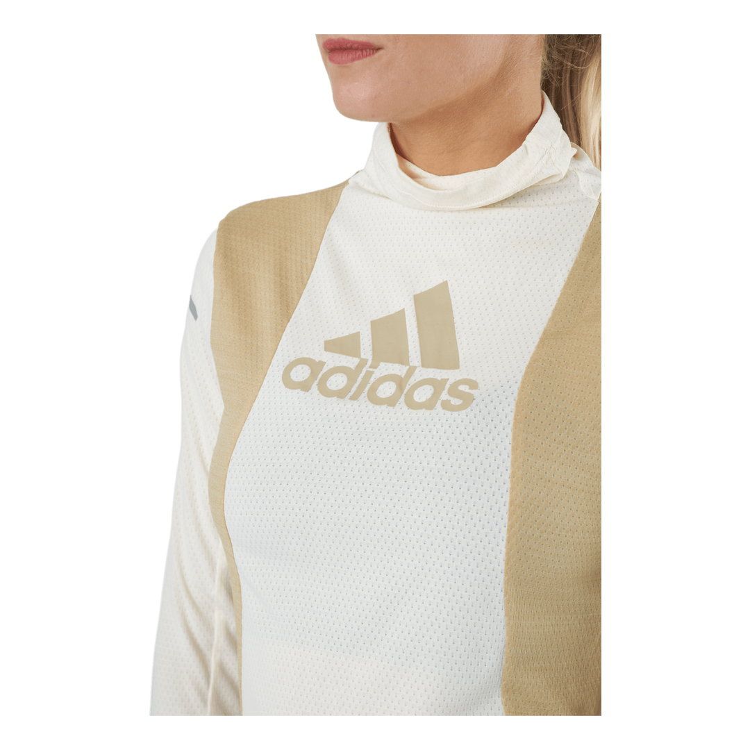 Adidas Blocked Longsleeve Tee Women Wonder White / Beige Tone