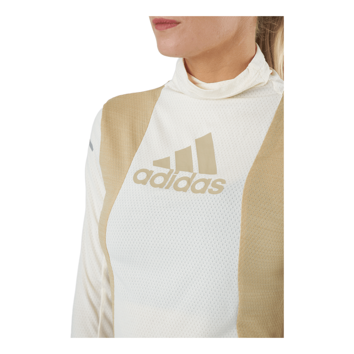 Adidas Blocked Longsleeve Tee Women Wonder White / Beige Tone