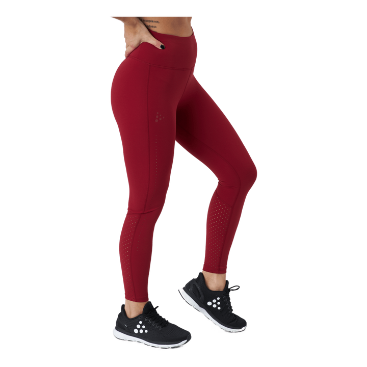 Adv Charge Perforated Tights W Rhubarb