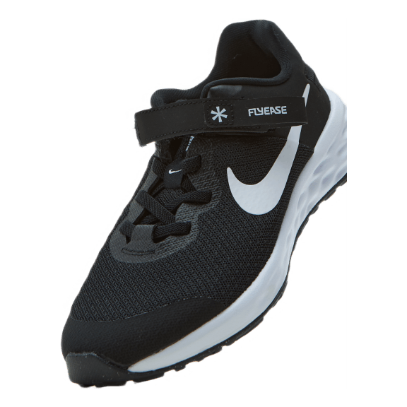 Revolution 6 FlyEase Little Kids' Shoe BLACK/WHITE-DK SMOKE GREY