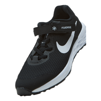 Revolution 6 FlyEase Little Kids' Shoe BLACK/WHITE-DK SMOKE GREY