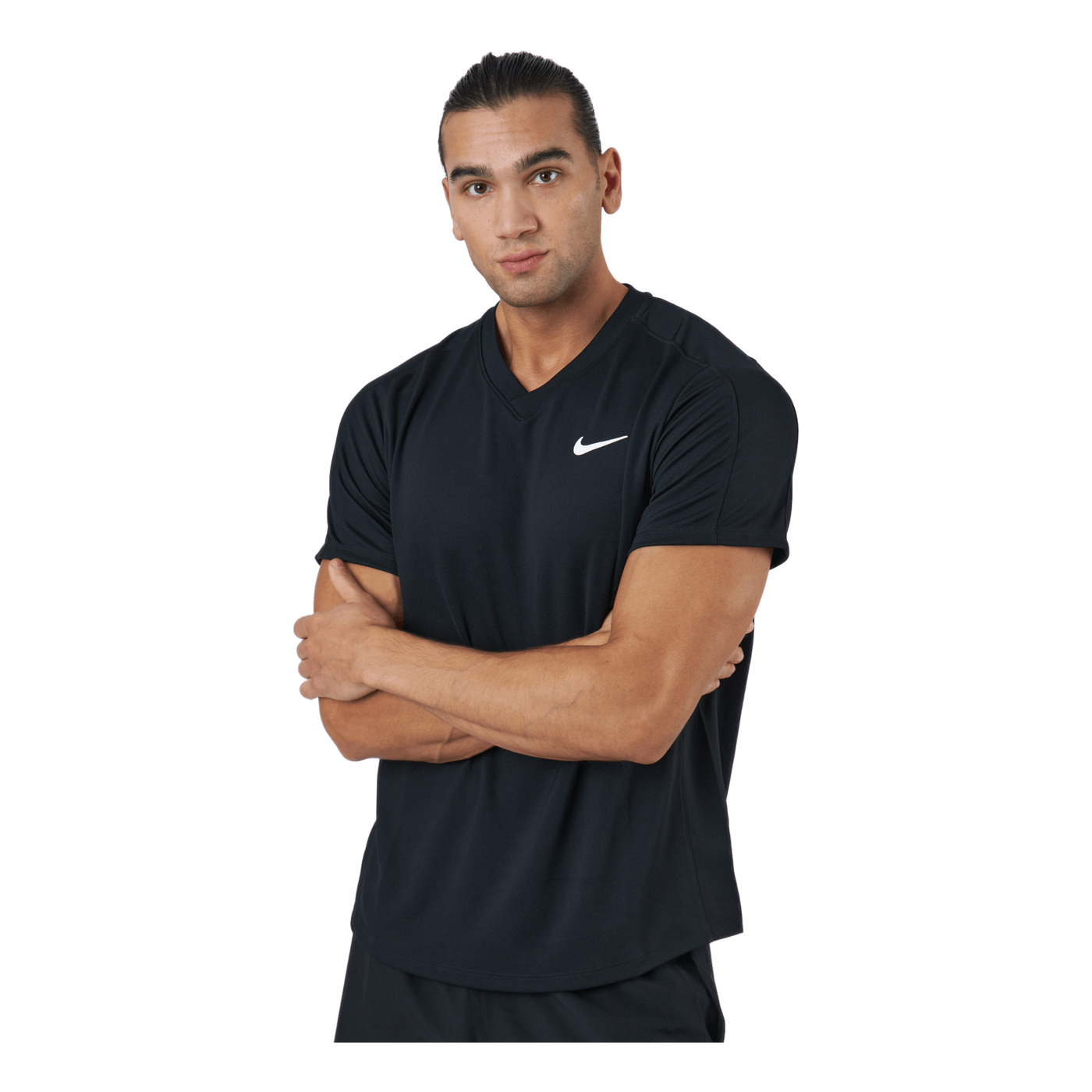 NikeCourt Dri-FIT Victory Men's Tennis Top BLACK/BLACK/WHITE