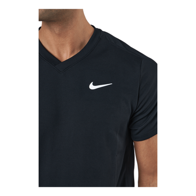 NikeCourt Dri-FIT Victory Men's Tennis Top BLACK/BLACK/WHITE