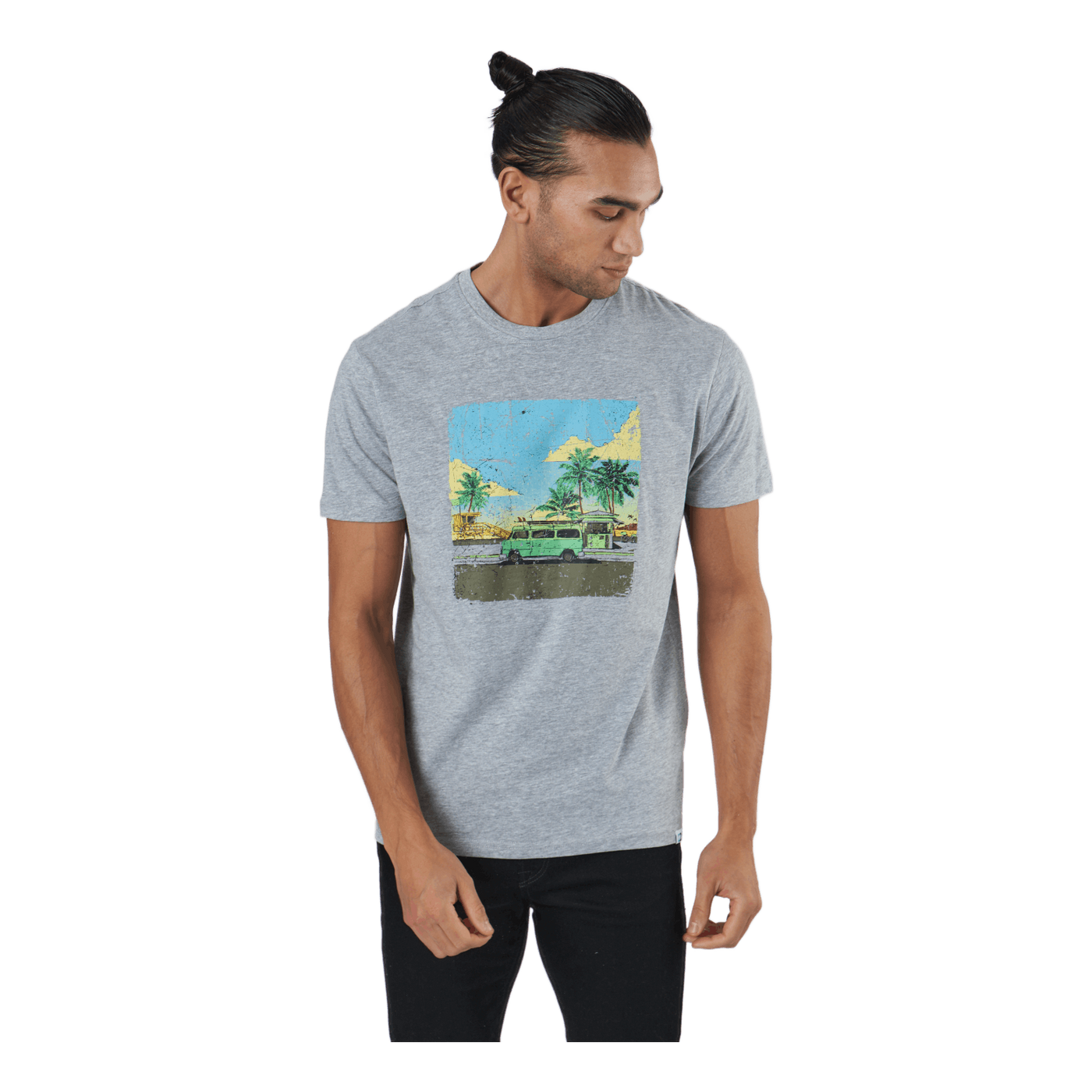 Rebel M Shortsleeve Tee Light Grey Melange