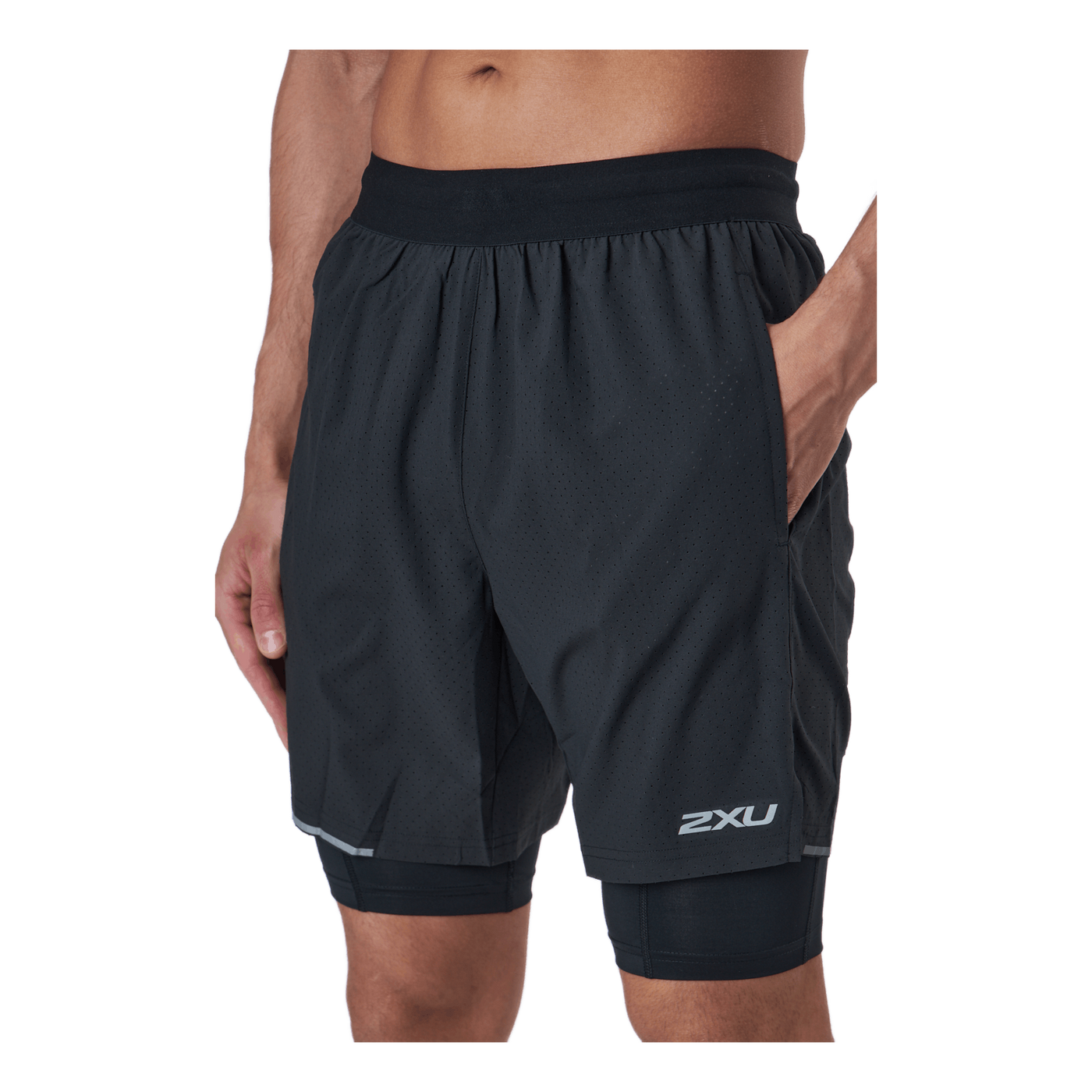 Aero 2-in-1 7 Inch Shorts Black/silver Reflective