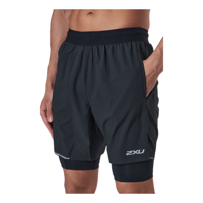 Aero 2-in-1 7 Inch Shorts Black/silver Reflective