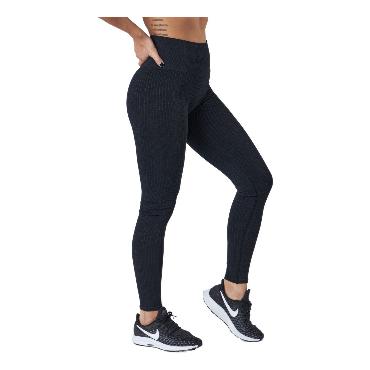 Ribbed Black Sand Melange Seam Black