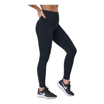 Ribbed Black Sand Melange Seam Black
