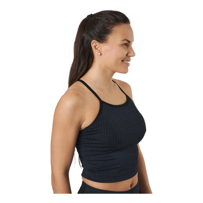 Ribbed Black Sand Melange Seam Black